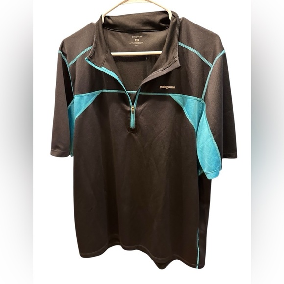 Patagonia Black and Blue Half-Zip Shirt size XL - Picture 3 of 8